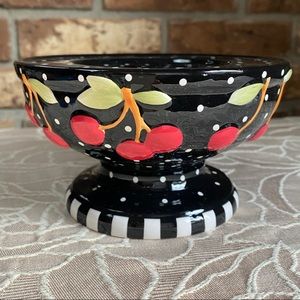 NEW Mary Engelbreit Pillar Candle Holder -Cherries